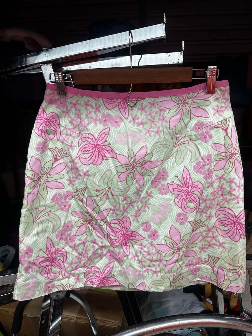 Vintage Lilly Pulitzer Floral Print Mini Skirt with Back Tie